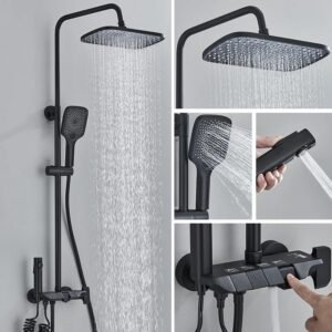 Piano style smart shower set, multi-functional water-saving bathroom set, wall-mounted shower