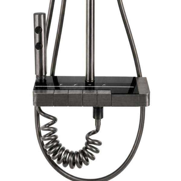 Piano-Style Thermostatic Shower System, Modern Bathroom Set | Gun Grey