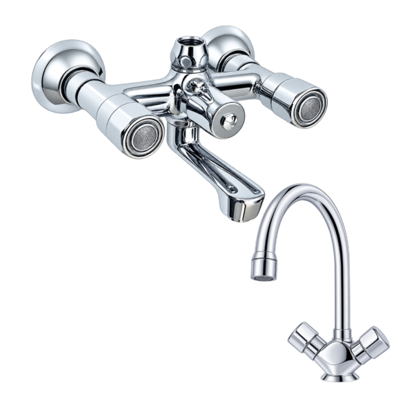 Fasial Jota Brass Shower Set, Chrome Angled Spout Design, Branded Shower set