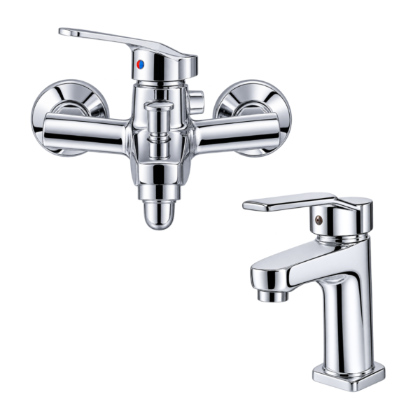 AKT Brass Shower Set, Chrome Lifted Lever Design | Full Brass Material