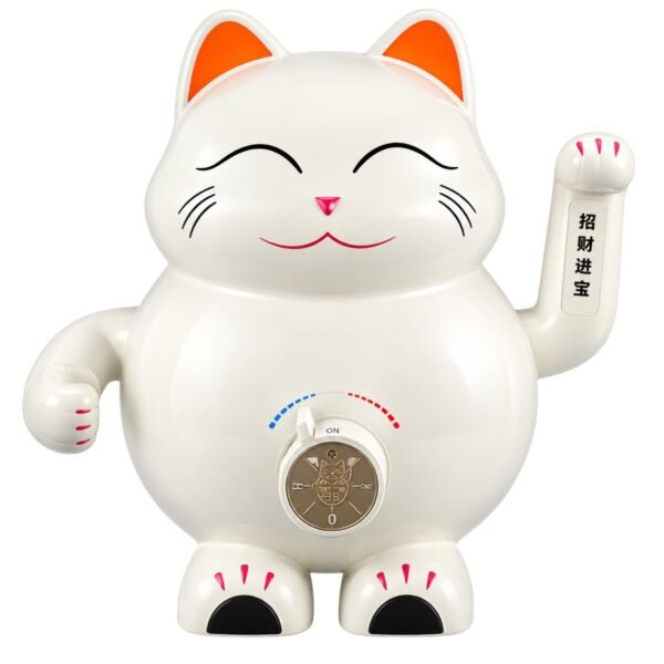 Lucky Cat Shower System with Fortune Cat Figure, Modern Bathroom Set | Creamy White