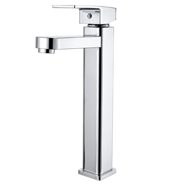 ABS Plastic Square Bathroom Basin Faucet, Deck Mounted Hot Cold Mixer | Silver Chrome, Golden