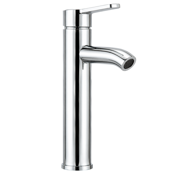 ABS Plastic Tall Bathroom Basin Faucet, Deck Mounted Hot and Cold Mixer | Silver Chrome