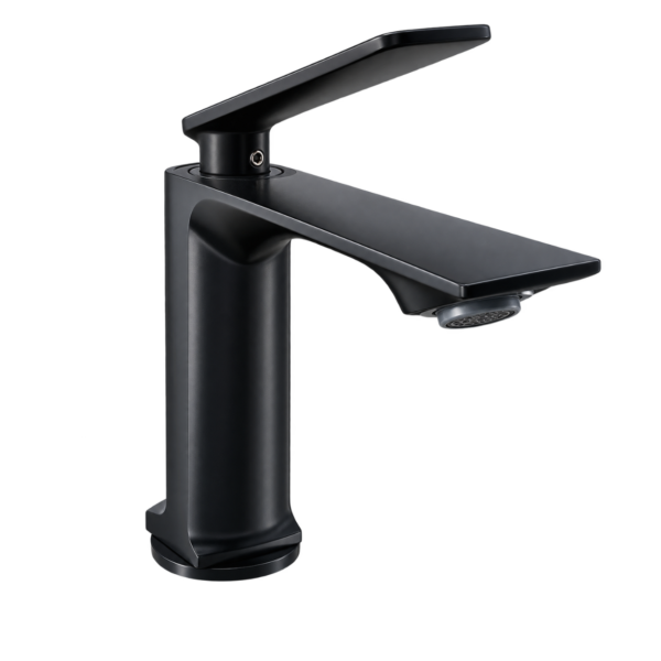 Modern Flat Lever Basin Mixer Faucet, 8 Inch Deck Mounted Sink Tap | Gold, Matt Black