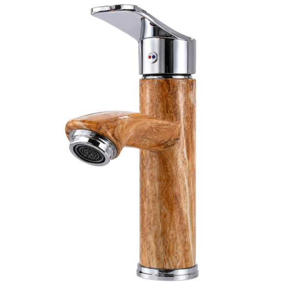 Single Lever Basin Mixer Faucet, Marble Basin Tap, Chrome Handle, 6 Colors