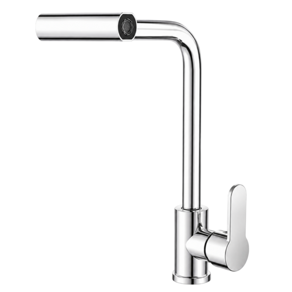 4 Function Kitchen Sink Mixer Tap, 14 Inch Polished Chrome Single Lever Faucet