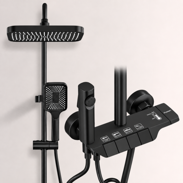 Piano Style Shower Set | Brass - ABS Material | Grey - Black