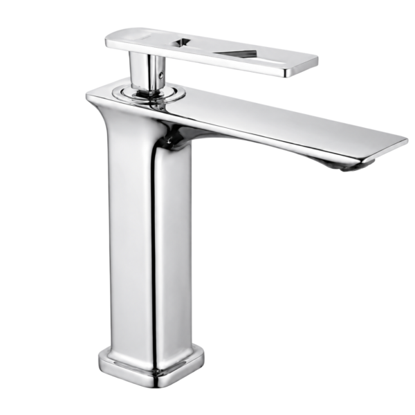 Brass Cut-Out Lever Basin Mixer Faucet, 8 Inch Deck Mounted Sink Tap, 3 Colors